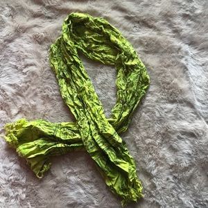 Bright green scarf